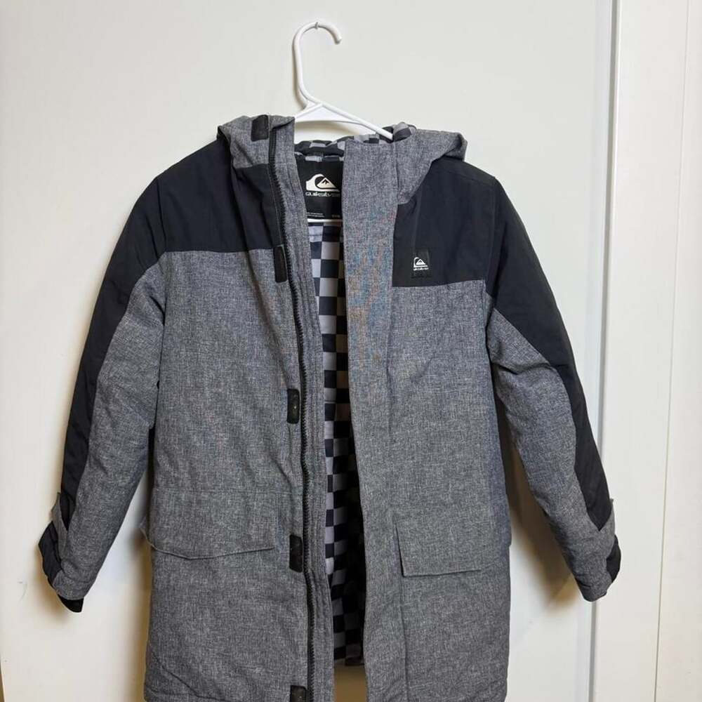 Quiksilver Colorblock Winter Jacket Size S 7/8 Gray Black